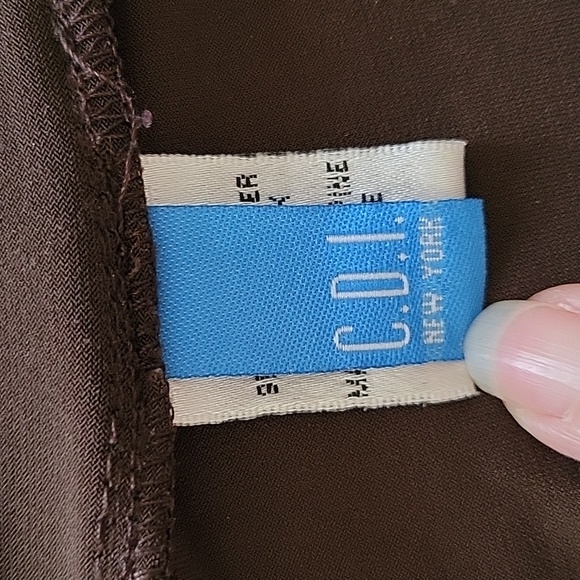 CDI New York Chocolate Brown Gathered V-neck Blouse - Picture 4 of 7